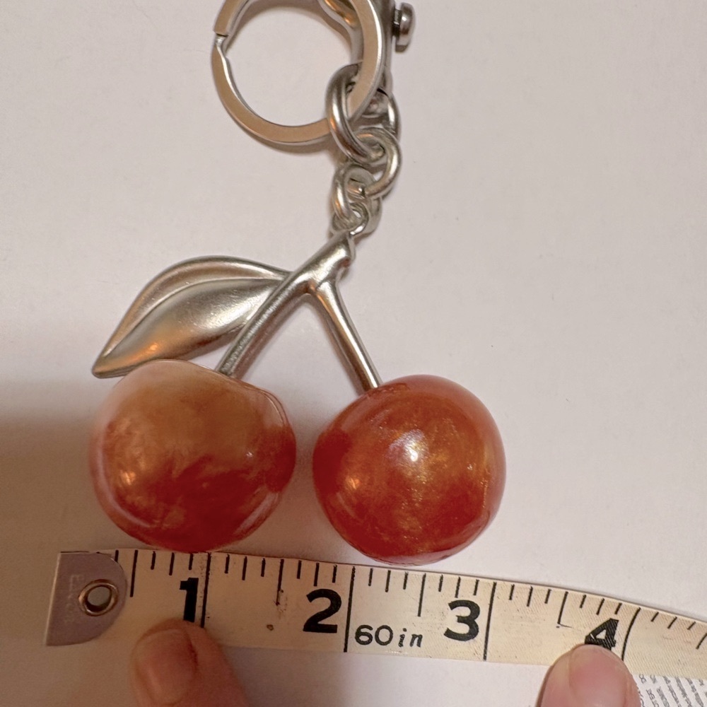 Peachy/Orange Marbled Bag Charm - Picture 3 of 5